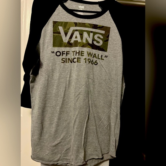 Large men’s raglan vans off the wall black/grey/camouflage - Picture 1 of 2